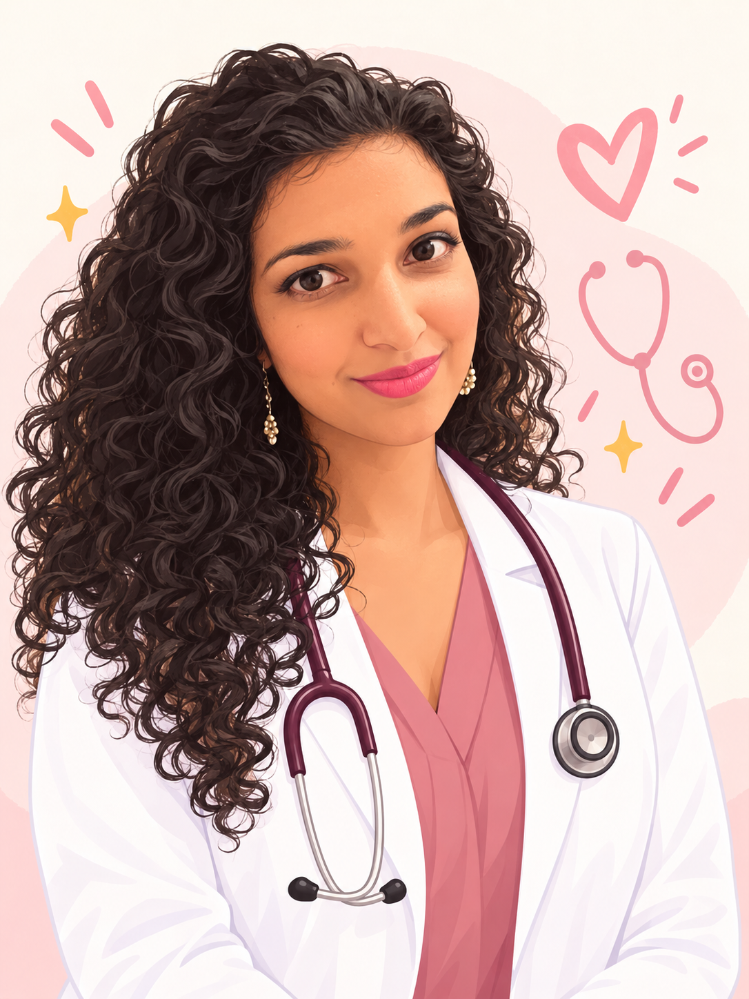 Cartoon portrait of Dr. Sofiya Barrow